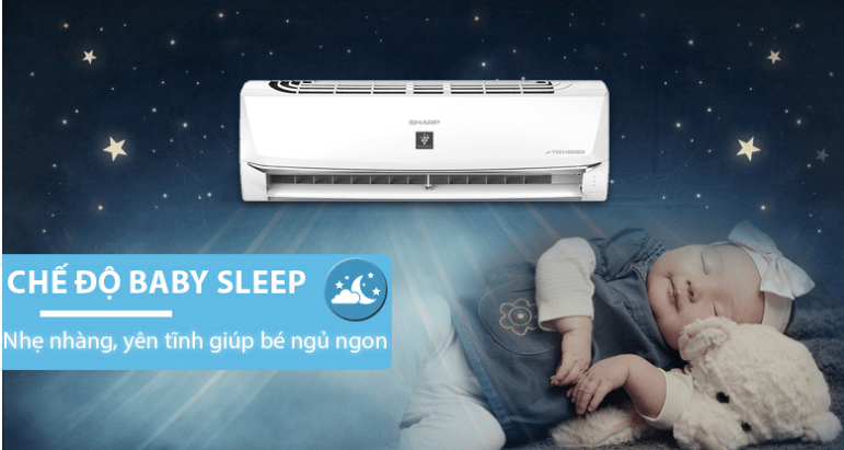 5. AH XP13WMW | Máy lạnh 12000BTU Sharp có chế độ Baby Sleep cho hơi lạnh nhẹ nhàng, yên tĩnh giúp bé ngủ ngon
