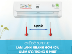 4. Máy lạnh Sharp AH-XP18WMW làm lạnh nhanh hơn 40% với chế độ Super Jet