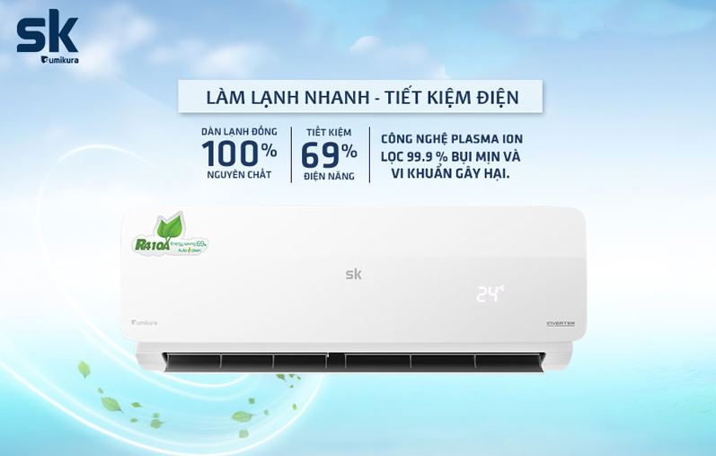 Điều hòa Sumikura 9000BTU 1 Chiều APS/APO-092 MORANDI 5 Điều hòa inverter Sumikura APS-092DC làm mát siêu tốc