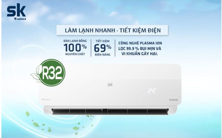 Điều hòa Sumikura 24000 2 chiều inverter APS/APO-H240 GOLD 4 Công nghệ inverter tiết kiệm điện