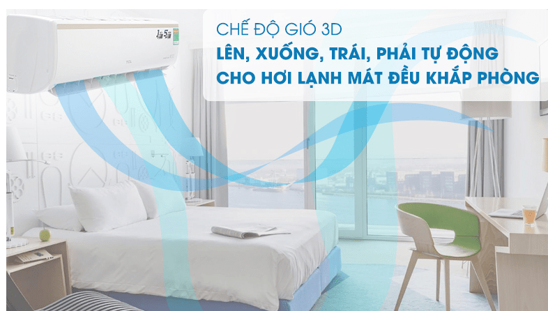 8. 13CSI/KE88N - Máy lạnh TCL mang đến luồng gió đa chiều với chế độ gió 3D