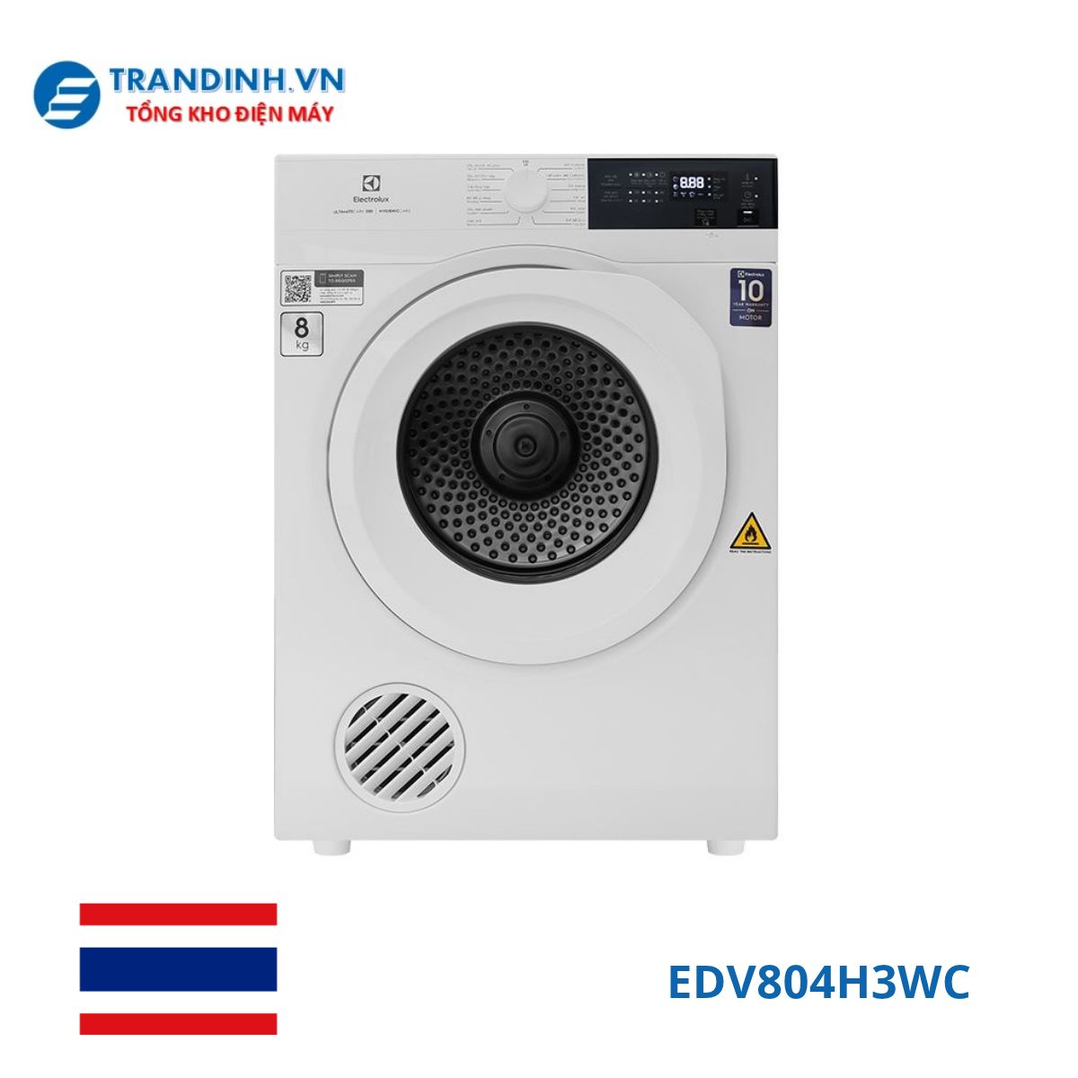 Máy sấy thông hơi Electrolux EDV804H3WC | 8kg cửa ngang