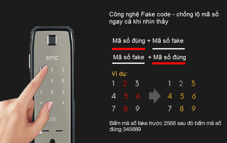 Khóa điện tử Epic ES F9000K 4 KHÓA ĐIỆN TỬ EPIC ES F9000K