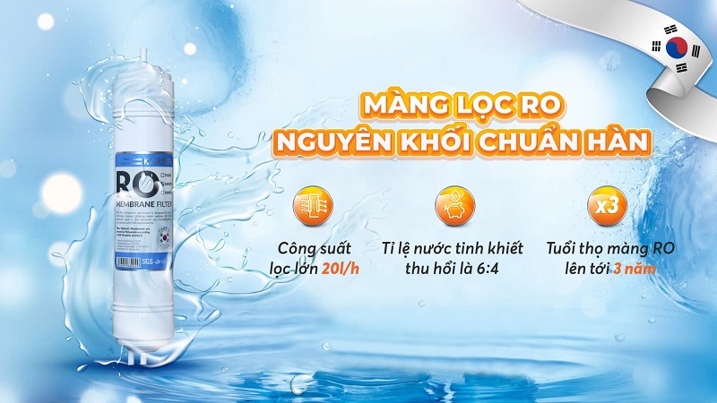 Máy lọc nước Karofi Livotec 510 4 Màng lọc RO 100GPD chuẩn Hàn Quốc