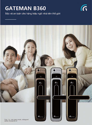 1. Khoá thông minh Gateman B360 có kiểu dáng sang trọng, độ bền cao