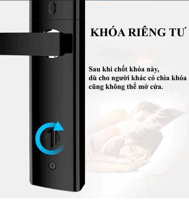 Khoá cửa vân tay Gigasun D07B - Mã số, thẻ từ, App 13 Tính năng tự động khóa và khóa trái từ bên trong