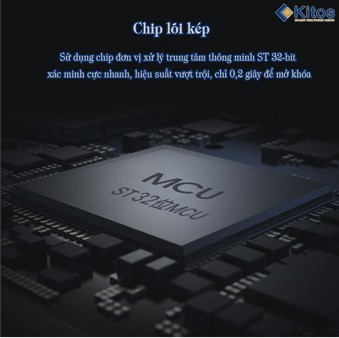5. Khoá vân tay Kitos KT-X3 sở hữu công nghệ vân tay đa điểm 360 chính xác, an toàn tuyệt đối