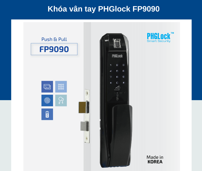Đa dạng phương thức mở khoá trên khoá cửa thông minh PHGLock FP-9090