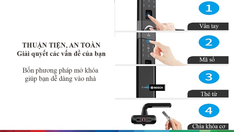 1. Mở khoá dễ dàng, tiện lợi.