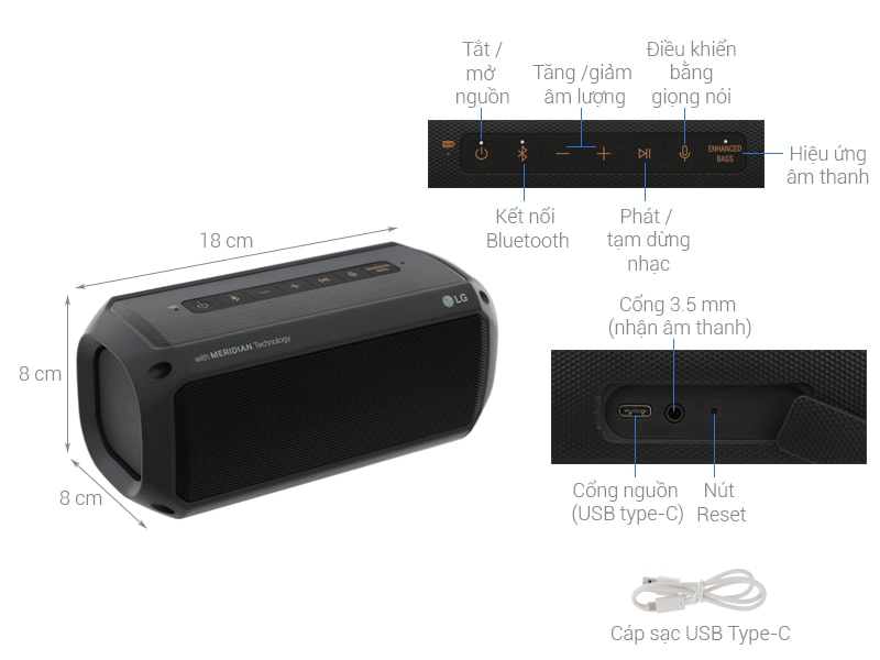 Loa Bluetooth LG PK3 8 Loa Bluetooth LG PK3