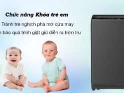 Máy giặt Casper Inverter 7.5 kg WT-75NG1 - Khóa trẻ em giúp quá trình giặt giũ diễn ra trơn tru, tránh trẻ nhỏ nghịch phá