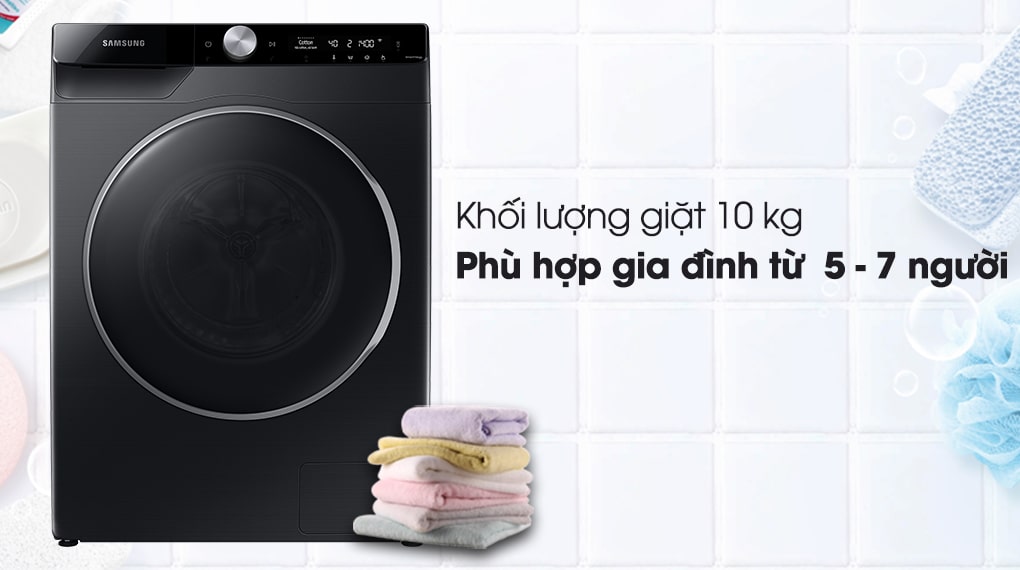 Máy giặt Samsung inverter 10kg WW10TP44DSB/SV 5 Máy giặt Samsung Inverter WW10TP44DSB/SV phù hợp gia đình có từ 5 - 7 người