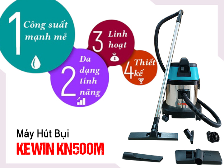 Máy hút bụi công nghiệp Kewin KN500M 2 Máy hút bụi công nghiệp Kewin KN500M