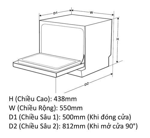 7. Lăp đặt dễ dàng tiện lợi của máy rửa bát Canzy CZ-QP368R (6 bộ).