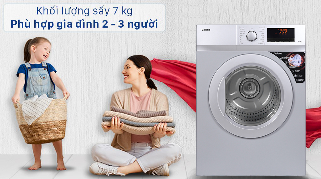 Máy sấy thông hơi Galanz 7 Kg DV-70T5C(S) - Khối lượng sấy
