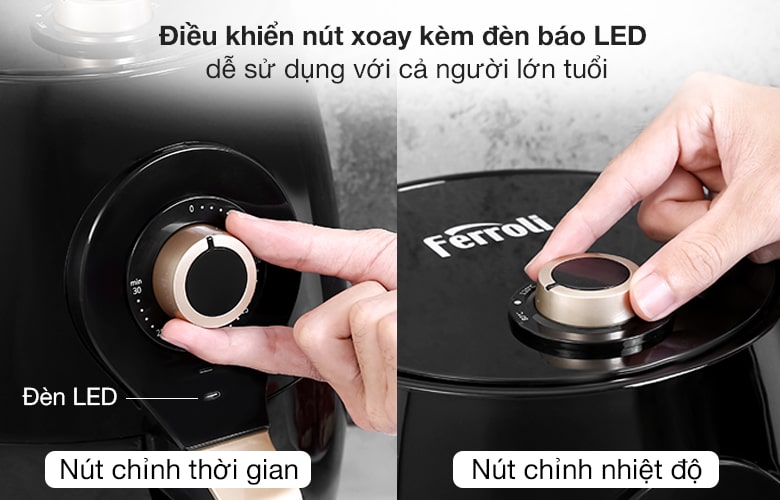 Điều khiển - Nồi chiên không dầu Ferroli FAF-5.0M3 5 lít Điều khiển - Nồi chiên không dầu Ferroli FAF-5.0M3 5 lít