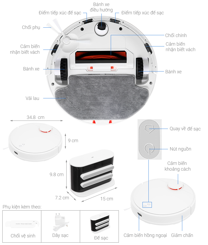 Robot hút bụi lau nhà Xiaomi Vacuum S10 3 Robot hút bụi lau nhà Xiaomi Vacuum S10
