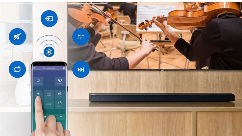 Điều khiển loa thanh qua điện thoại với ứng dụng Samsung Audio Remote