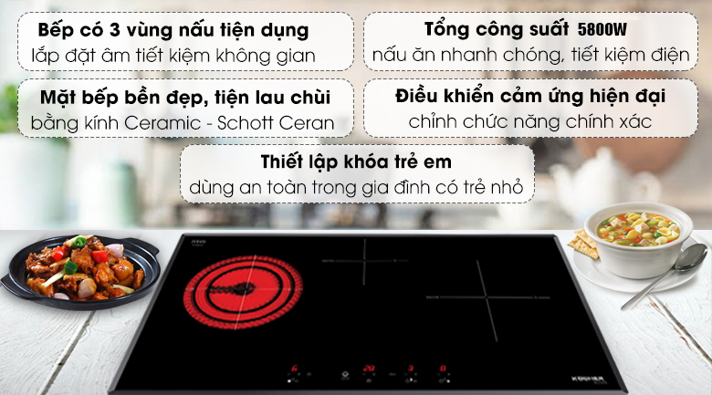 Bếp điện từ Kocher EI-763S 7 4. Đa dạng các chức năng