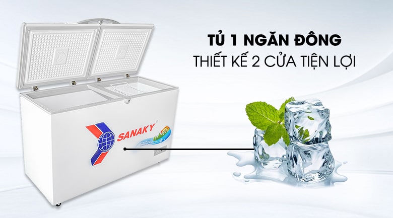 Tủ đông Sanaky VH-4099A1 305 lít 9 Tủ đông Sanaky VH-4099A1 với 2 nắp dỡ tiện lợi, dễ sử dụng