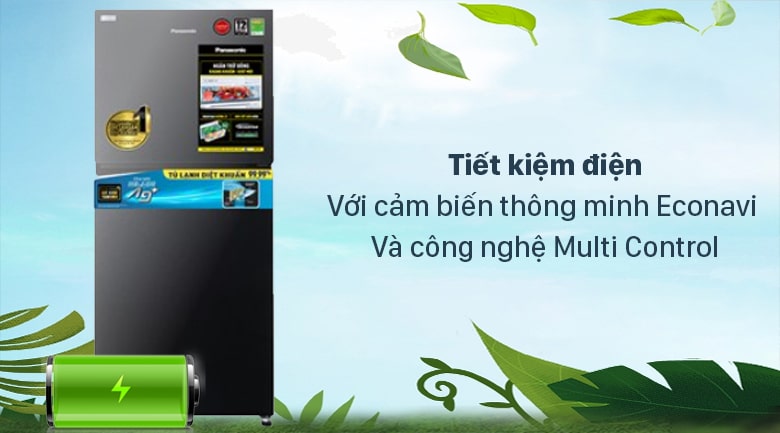 Tủ lạnh Panasonic inverter 268 Lít NR-TV301VGMV 4 Cảm biến Econavi và công nghệ Multi Control nâng cao hiệu quả tiết kiệm điện