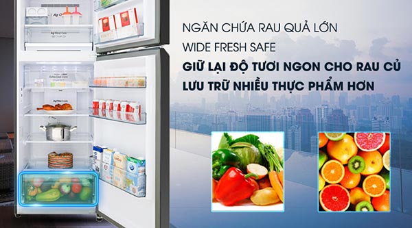 Tủ lạnh Panasonic inverter 268 Lít NR-TV301VGMV 11 Ngăn rau củ góc mở rộng tối đa Wide Fresh Case tiện lợi