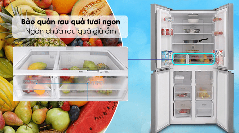 Ngăn chứa rau quả giữ ẩm giúp bảo quản lâu dài hơn
