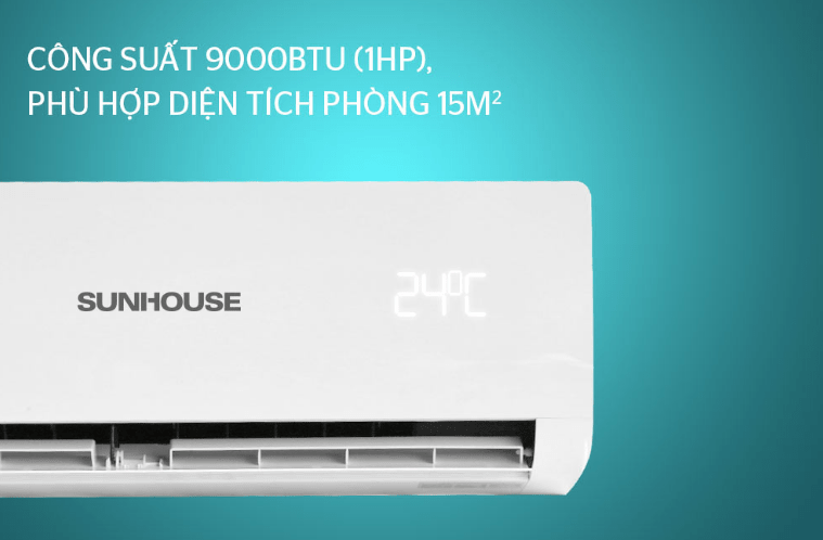 3. Công suất 9000BTU (1HP), phù hợp cho phòng diện tích dưới 15m2