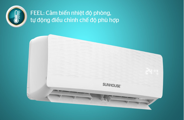 12. Điều hòa 1 chiều SunhouseSHR-AW18C110 có cảm biến nhiệt độ tự động tiên tiến hiện đại