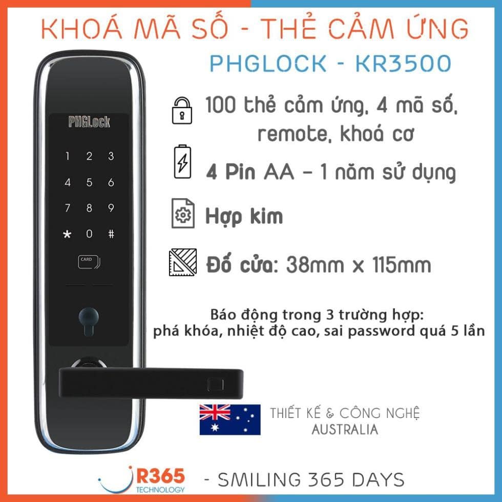 4. Những ưu điểm nổi bật của khoá cửa mã số - thẻ từ PHGLock KR3500