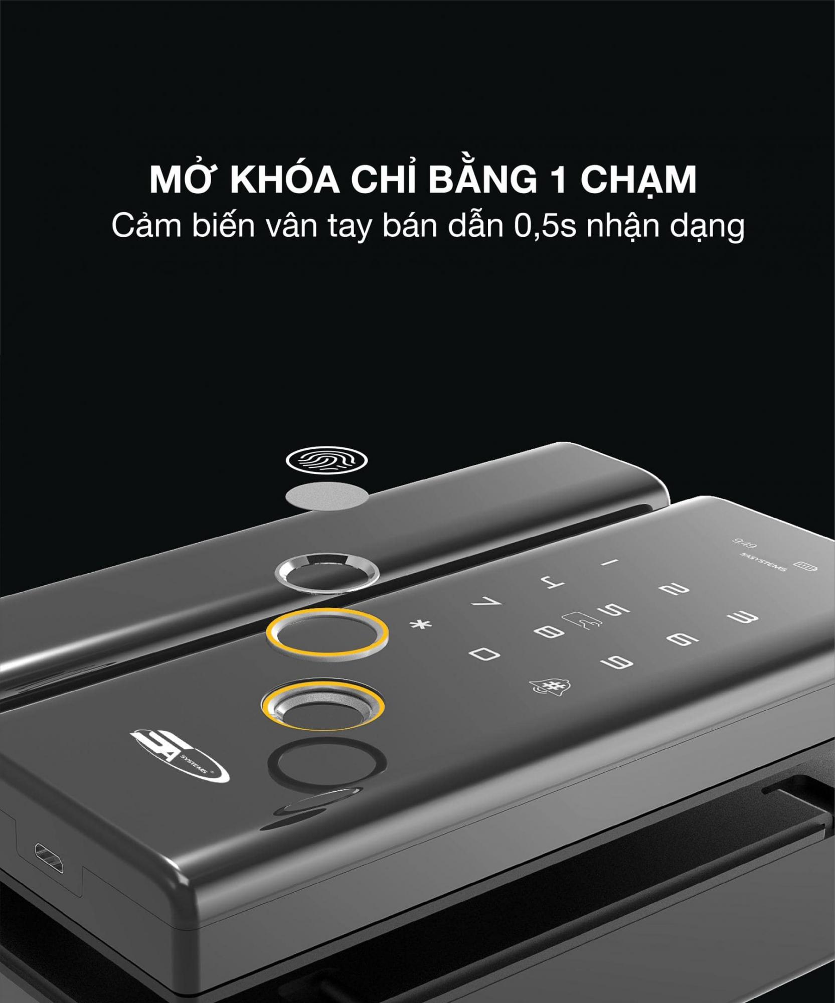 Các tính năng nổi bật trên khoá cửa kính 5A G9 PRO