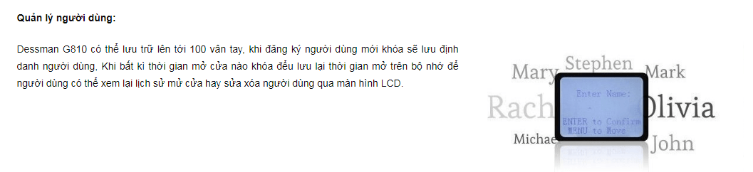 3. Ưu điểm khóa cửa cao cấp Dessmann G810