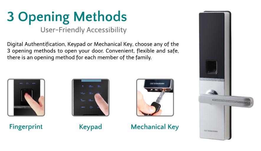 1. DESSMANN G810 có 3 phương thức mở khóa.