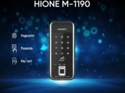 1. Khóa cửa vân tay Hione M-1190 thiết kế thon gọn dễ sử dụng