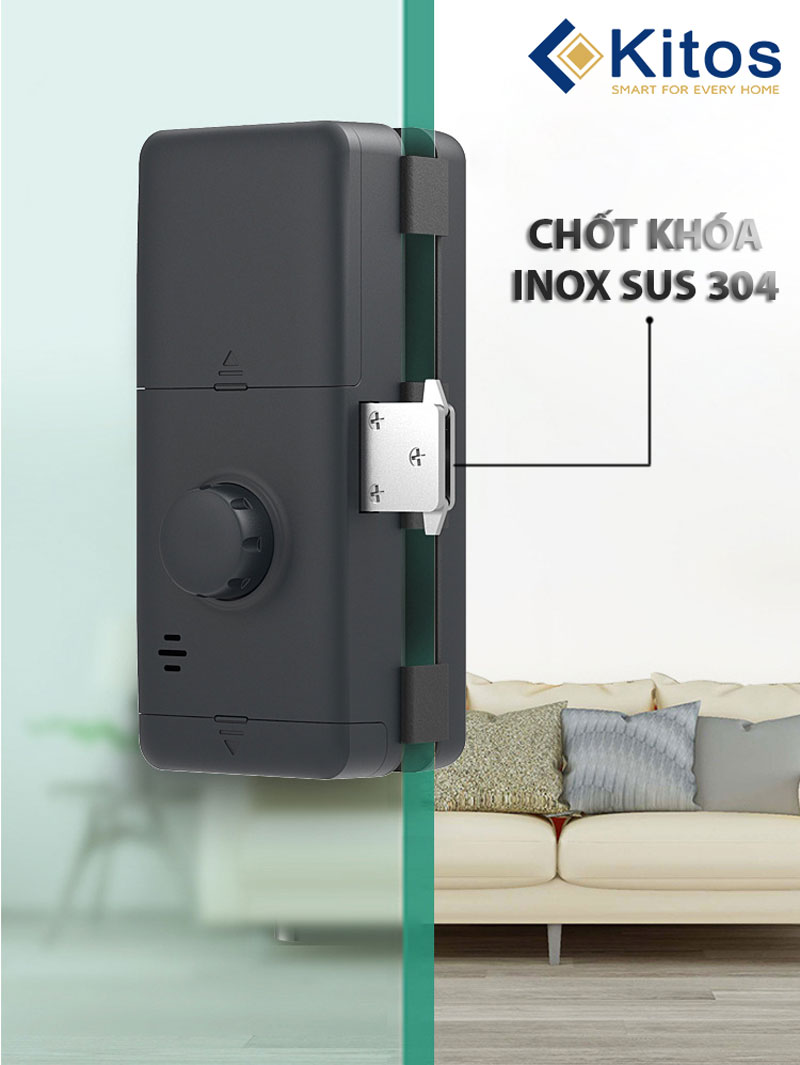 4. Khoá cửa thông minh KT-GL22 có chốt khoá bằng chất liệu inox bền bỉ
