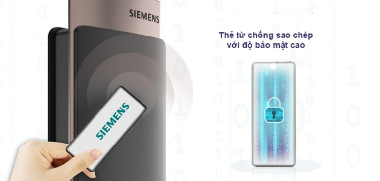 Khóa cửa điện tử Siemens sở hữu công nghệ thẻ từ mã hóa mạnh mẽ