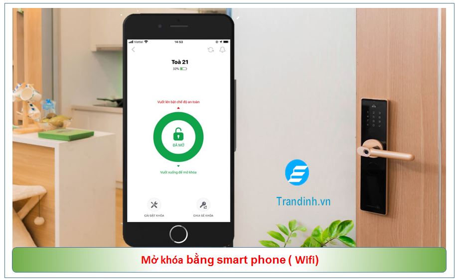 Mở khóa bằng smart phone ( điện thoại )