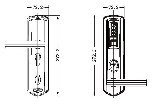 Khóa cửa vân tay ADEL US3 8908 2 1. Hình ảnh tổng quát khóa cửa điện tử ADEL US3 8908