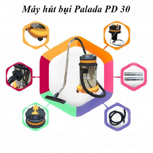 4. Máy hút bụi nhà xưởng Palada PD30 thiết kế đẹp, dễ sử dụng
