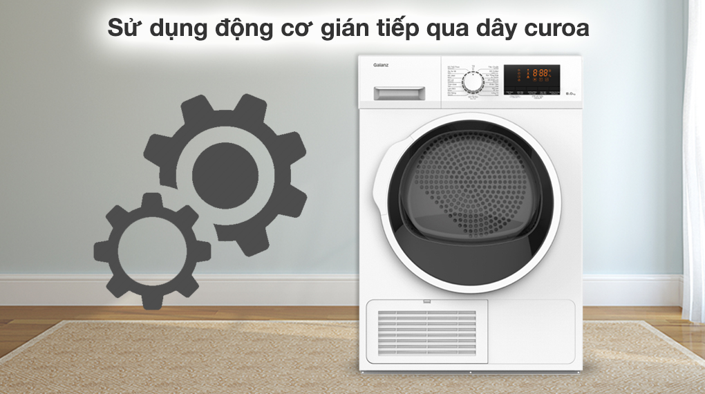 Máy sấy ngưng tụ 8 kg Galanz DC-80S5C - Động cơ và công nghệ tiết kiệm điện Máy sấy ngưng tụ 8 kg Galanz DC-80S5C - Động cơ và công nghệ tiết kiệm điện