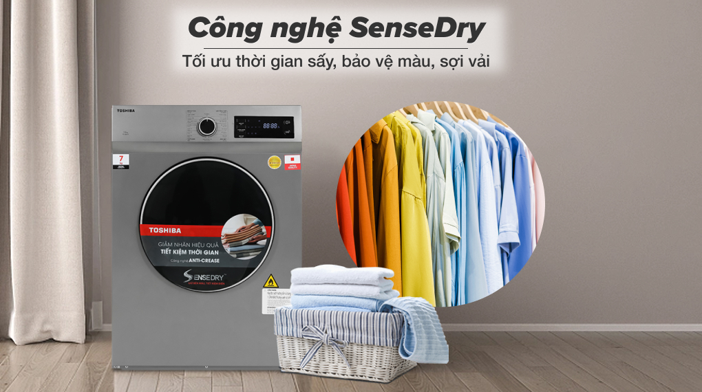 Máy sấy thông hơi 7 kg Toshiba TD-H80SEV(SK) - Công nghệ sấy Máy sấy thông hơi 7 kg Toshiba TD-H80SEV(SK) - Công nghệ sấy
