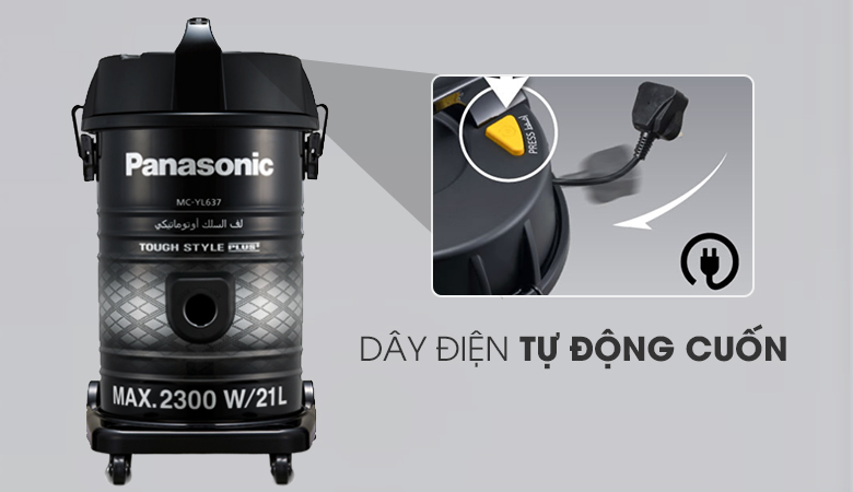 Máy hút bụi công nghiệp Panasonic MC YL637SN49 8 Dây điện tự động cuốn tiện lợi