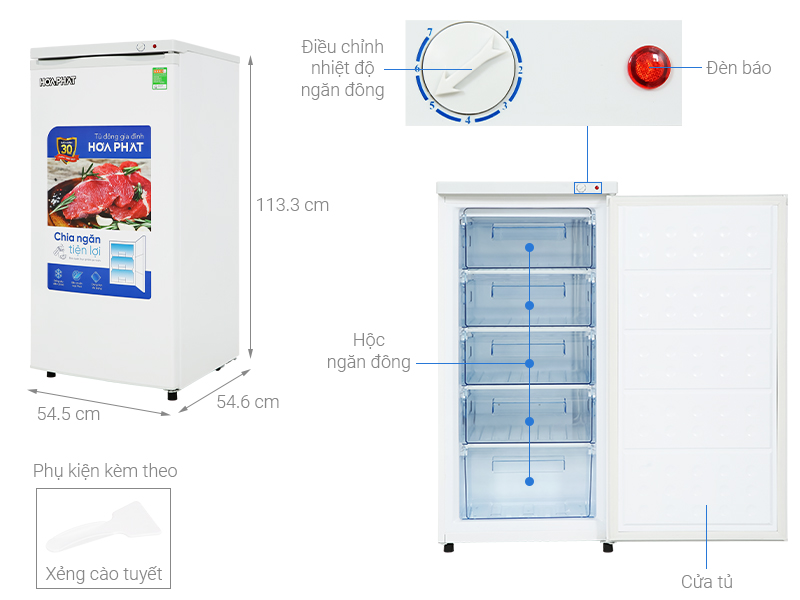 Tủ đông đứng Hòa Phát 147 Lít HPF UAH6147 5 Tủ đông đứng Hòa Phát 147 Lít HPF UAH6147