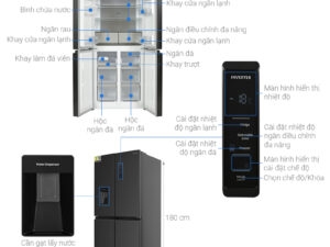 Tủ lạnh Hitachi Inverter 464 lít Multi Door HR4N7520DSWDXVN