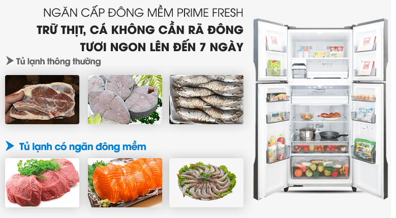 Tủ lạnh Panasonic Inverter 550 lít NR-DZ600GKVN 7 Ngăn cấp đông mềm Prime Fresh cho thực phẩm giữ nguyên dưỡng chất tươi ngon 7 ngày