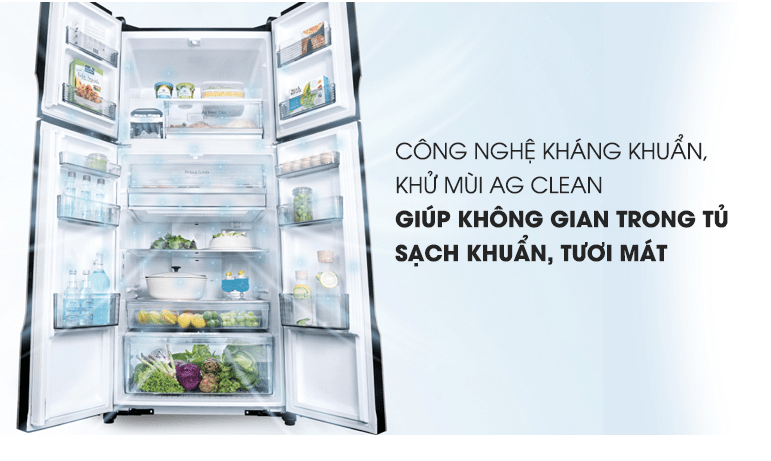 Tủ lạnh Panasonic Inverter 550 lít NR-DZ600GKVN 6 Công nghệ kháng khuẩn Ag Clean với tinh thể bạc Ag duy trì thực phẩm tươi ngon, loại bỏ vi khuẩn