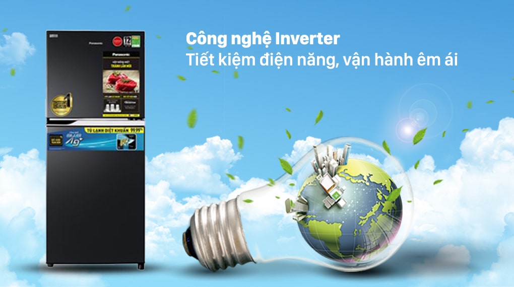 Tủ lạnh Panasonic inverter 234 Lít NR-TV261BPKV 4 Công nghệ Inverter giúp tiết kiệm điện năng tới 35%