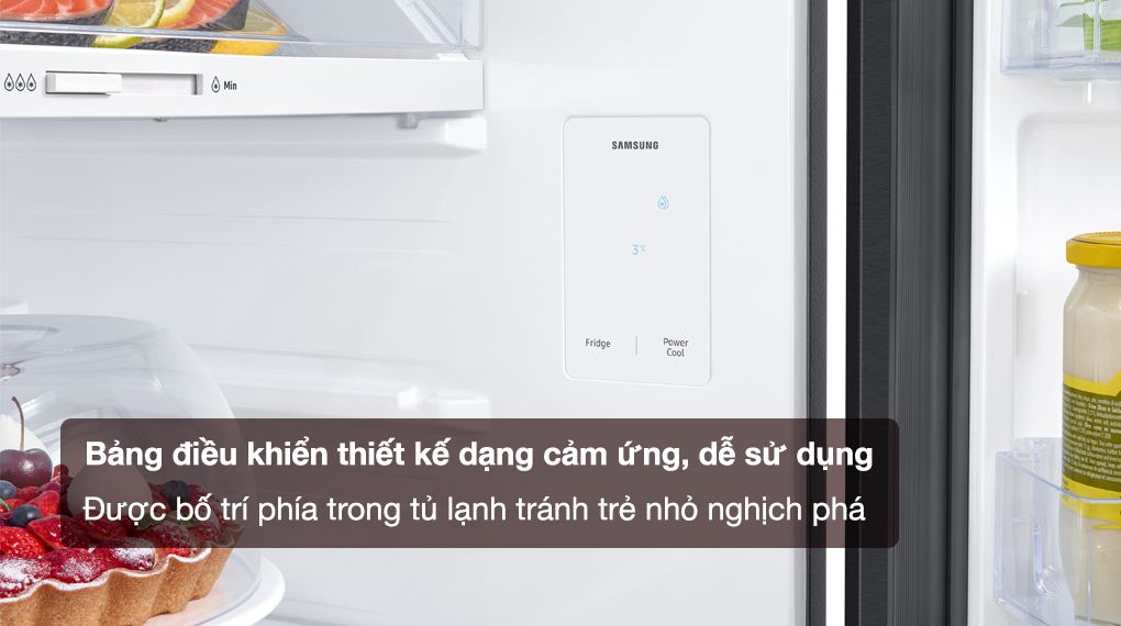 Tủ lạnh Samsung Inverter 305 lít RT31CG5424B1SV - Bảng điều khiển cảm ứng được thiết kế bên trong tủ Tủ lạnh Samsung Inverter 305 lít RT31CG5424B1SV - Bảng điều khiển cảm ứng được thiết kế bên trong tủ