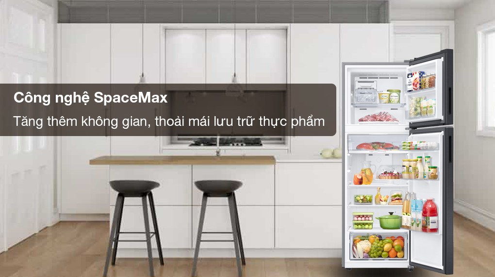 Tủ lạnh Samsung Inverter 305 lít RT31CG5424B1SV - Công nghệ SpaceMax giúp tăng thêm không gian bảo quản thực phẩm Công nghệ SpaceMax giúp tăng thêm không gian bảo quản thực phẩm
