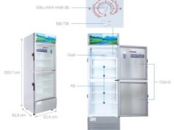 1. Phác hoạ tổng quát tủ mát Sanaky 340 lít TM.VH408WL 